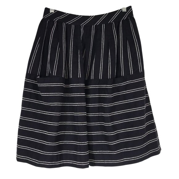 Maeve Dresses & Skirts - MAEVE - WOMEN'S 4 - NAVY WHITE STRIPE LINED A-LINE SKIRT